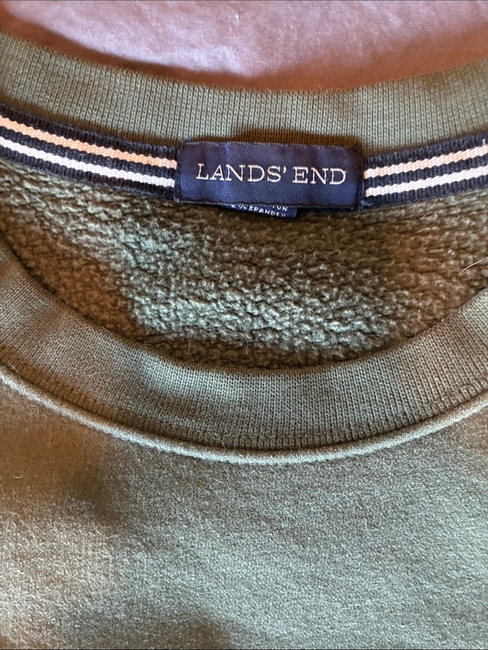Lands' End Other - Lands' End Men's Olive Crewneck Sweater with Sherpa Lining